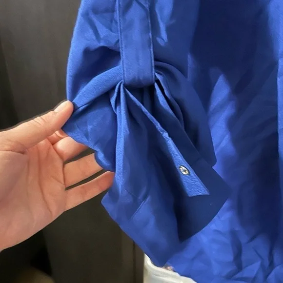 calvin klein womens exposed zip detail roll-up sleeve blouse - Picture 4 of 4